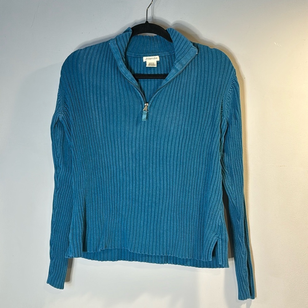 Teal half zip sweater
